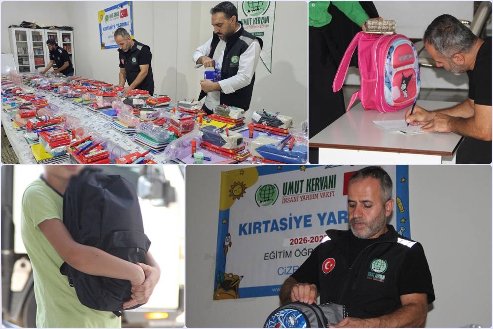 Cizre Umut Kervanı Derneğinden ihtiya&ccedil; sahibi &ouml;ğrencilere kırtasiye yardımı