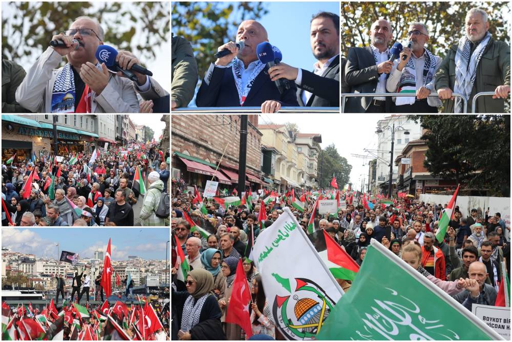 İstanbul'da on binler Gazze ve &Ouml;zg&uuml;rl&uuml;k Filosu'na destek i&ccedil;in y&uuml;r&uuml;d&uuml;