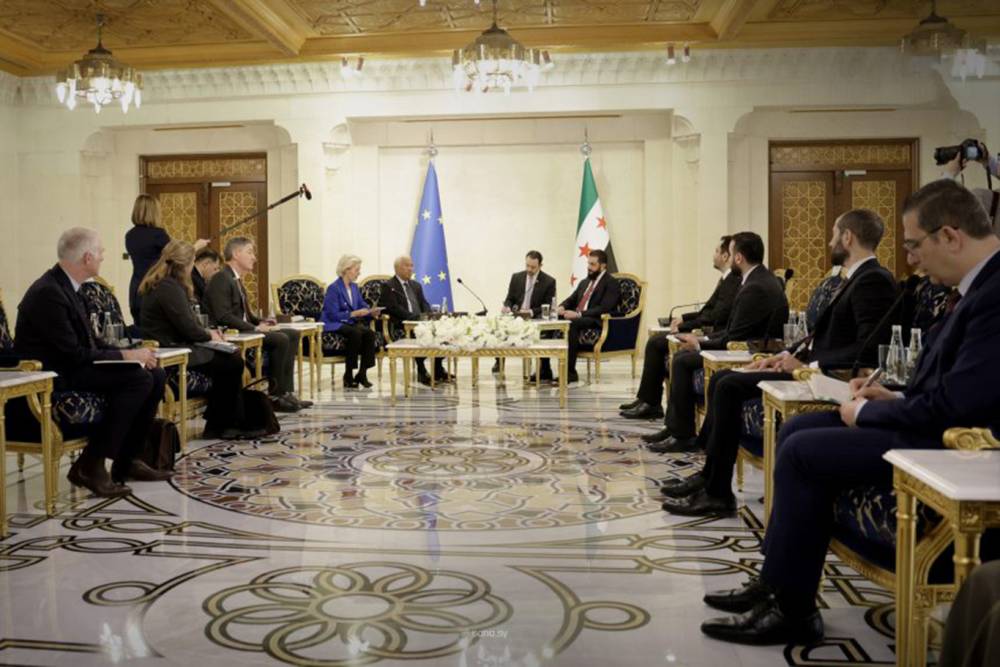 Suriye Cumhurbaşkanı Şara, AB yetkilileriyle g&ouml;r&uuml;şt&uuml;