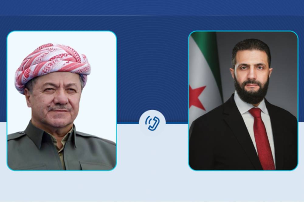 Suriye Cumhurbaşkanı Şara ile KDP Başkanı Barzani g&ouml;r&uuml;şt&uuml;