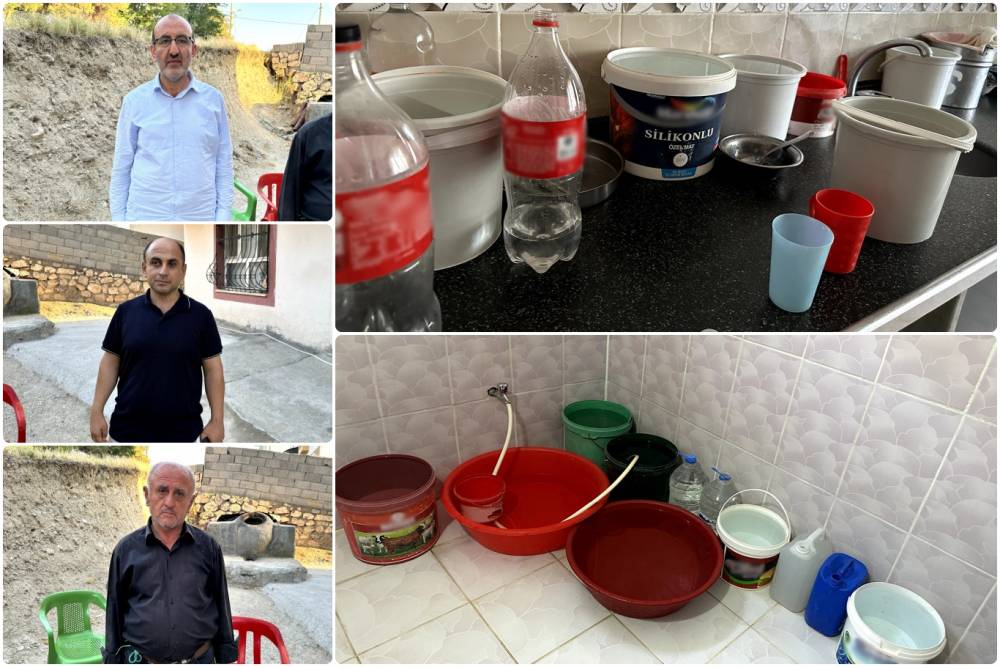 Silvan'da 2 aydır suları akmayan Konak Mahallesi sakinleri taşıma su ile ihtiyacını karşılıyor